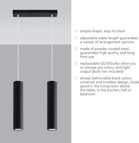Fekete fém függőlámpa Castro – Sollux
