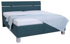 ALIS kárpitozott ágy 180x200 cm, matraccal és ágyneműtartóval, petrolkék