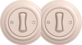 Kliklap - Dupla retro egypólusú kapcsoló 1-es kerettel, antik rózsaszín