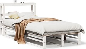 vidaXL fehér tömör fenyőfa ágy matrac nélkül 75 x 190 cm