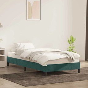 sötétzöld bársony ágykeret matrac nélkül 80x220 cm