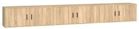 3 db sonoma tölgy színű fali TV-szekrény 100 x 34,5 x 40 cm
