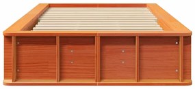 Ágykeret tárolóval Viaszbarna 90 x 190 cm Tömör fa