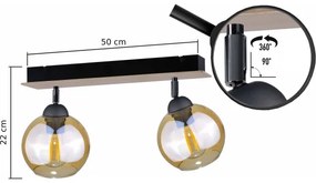 Spotlámpa THEA WOOD 2xE27/60W/230V