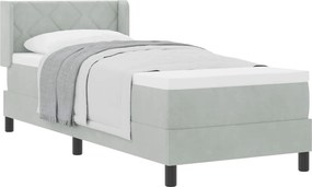 vidaXL Boxrugós ágy matracmal Világosszürke 200 x 80 cm Poliészter