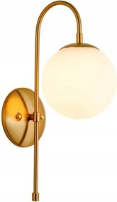 Coola fali lámpa 48 cm gömb elegáns modern arany tejfehér