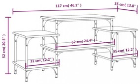 füstös tölgy színű szerelt fa TV-szekrény 117x35x52 cm
