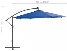 kék konzolos napernyő alumíniumrúddal 350 cm