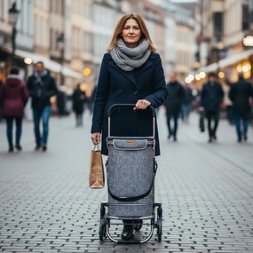 Jurhan COMFORT bevásárlótáska lépcsőjáró kerekekkel, 50l, szürke