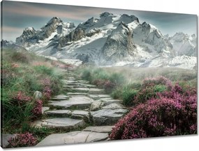 Vászonkép 90x60 Hegyi kilátás Tájkép Köd