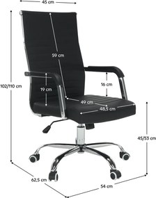 Irodai szék, textilbőr/fém, fekete/króm, FARAN