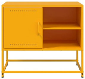 mustársárga acél TV-szekrény 68 x 39 x 60,5 cm