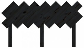 fekete tömör fenyőfa ágyfejtámla 141x3x80,5 cm