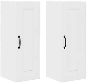 Fali konyhaszekrény 2 pcs Magas Fényű Fehér 30 x 31 x 80 cm