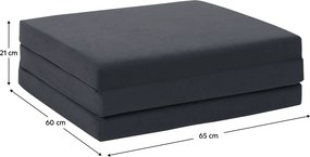 Összehajtható matrac, hab, 65x180, szürke, LEVI 65