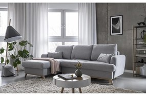 Scandic Lagom világosszürke kinyitható sarokkanapé, bal oldali - Miuform