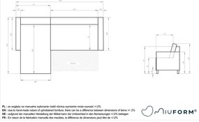 Téglavörös kordbársony kinyitható sarokkanapé (variálható) Lazy Lukka – Miuform