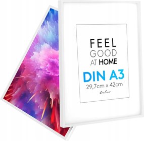 Calias keret A3 fehér fa 2 db törhetetlen plexi 29,7 x 42 cm