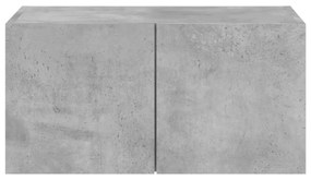 betonszürke falra szerelhető TV-szekrény LED-del 60x35x31 cm