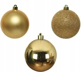 Műanyag gömbök arany kész szett 6cm karácsonyfára 10db