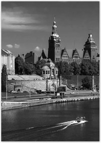 Poszterek A4 Pion Fekete-fehér Szczecin