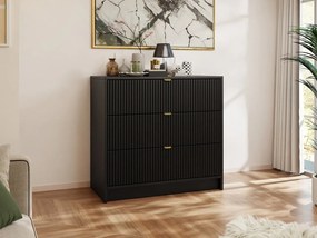 Komód Rozoma 3SZ (matt fekete + arany) . 1103674
