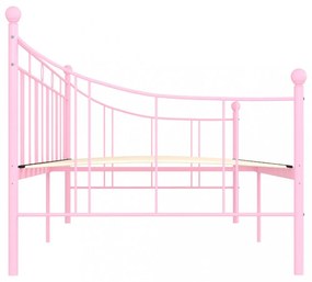 rózsaszín fém kanapéágy-keret 90 x 200 cm