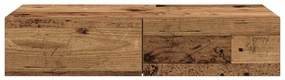 Falipolc fiókokkal régi fa 80x33x17 cm műszaki fa