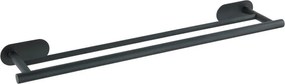 Orea Rail Duo Turbo-Loc® rozsdamentes acél matt fekete dupla fali törölköző tartó - Wenko