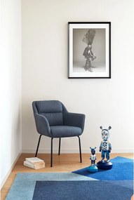 Kék kárpitozott karfás étkezőfotel Sadira – Teulat