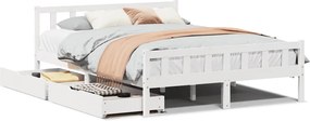vidaXL fehér tömör fenyőfa ágy matrac nélkül 160 x 200 cm