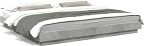 vidaXL betonszürke szerelt fa ágykeret 200 x 200 cm