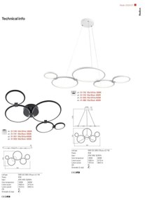 Redo 01-1742 - LED Csillár zsinóron RADIUS LED/45W/230V fehér