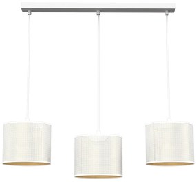 Csillár zsinóron LOFT SHADE 3xE27/60W/230V fehér/arany