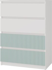 MIX M4 ARTEO komód, 70x97x40 cm, fehér-mentazöld