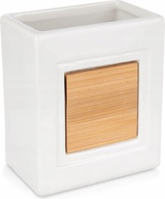 Fürdőszobai bögre Fehér Bambusz Fogkrém Tartály