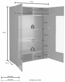 SERIAN vitrinszekrény antracit