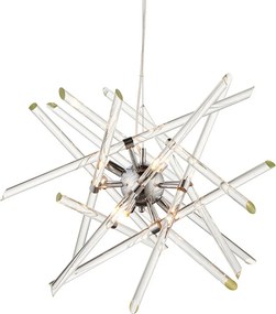 ENDON 80122 ATOMIC Modern Led Függesztett Lámpa Króm, Átlátszó G9 IP20