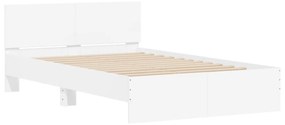 fehér ágykeret fejtámlával és LED-del 135 x 190 cm