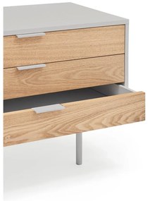 Szürke-natúr színű TV-állvány tölgyfa dekorral 180x52 cm Sierra – Teulat