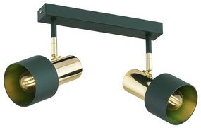Argon 7114 - Spotlámpa DORIA 2xE27/15W/230V zöld/sárgaréz