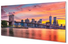 Akrilkép Bridge sunrise 100x50 cm