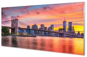 Akrilkép Bridge sunrise 120x60 cm 4 fogas