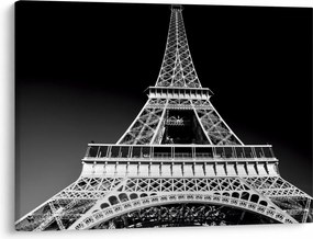 Kép - Eiffel-torony, fekete-fehér (70x50 cm)