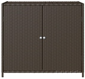 barna polyrattan kerti tárolószekrény 83x45x76 cm