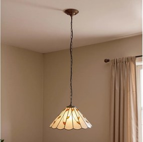 Brilagi - láncos Tiffany-vitrázs csillár FOLIA 1xE27/60W/230V átm. 40 cm