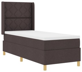 Boxspring Ágy Mattal &amp; LED Sötétbarna 80x200 cm Szövet