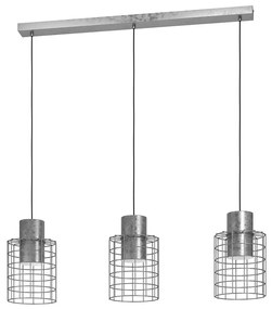 Eglo 43648 - Csillár zsinóron MILLIGAN 3xE27/40W/230V ezüst