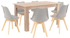 Zara 6+1 étkező garnitúra szürke-sonoma tölgy
