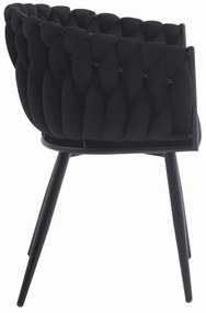 Černé jídelní křeslo ORION VELVET s černými nohami